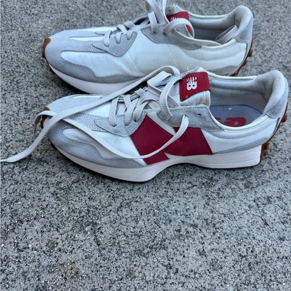 New Balance White & Red Retro-Style Runner Sneakers - Picture 1 of 5